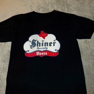 Shiner Beer size L v neck black tee - 0031